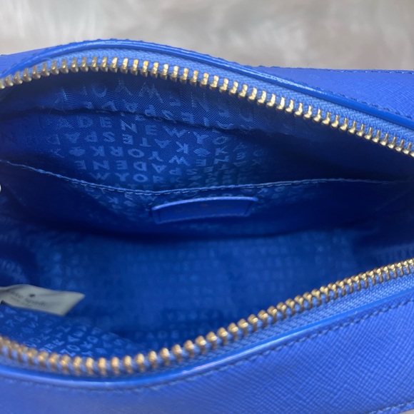 Kate Spade Sunglasses Novelty Bag and wallet Blue and White Striped Bag Set EUC